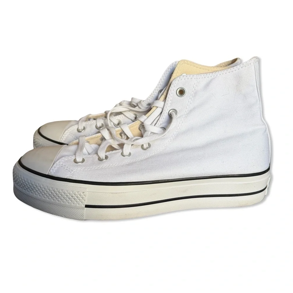 Converse All Star Chuck Taylor Lift Hi White Tops sneakers shoes Revolve 10.5